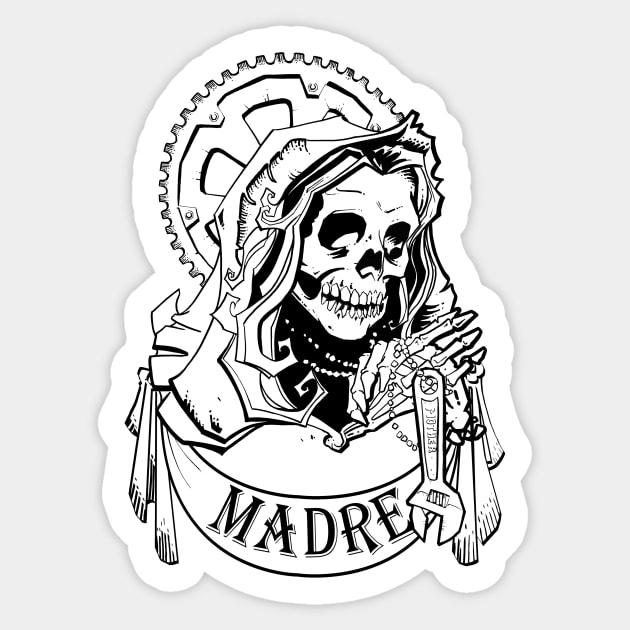 Santa De Muerte II Sticker by grosvenordesign